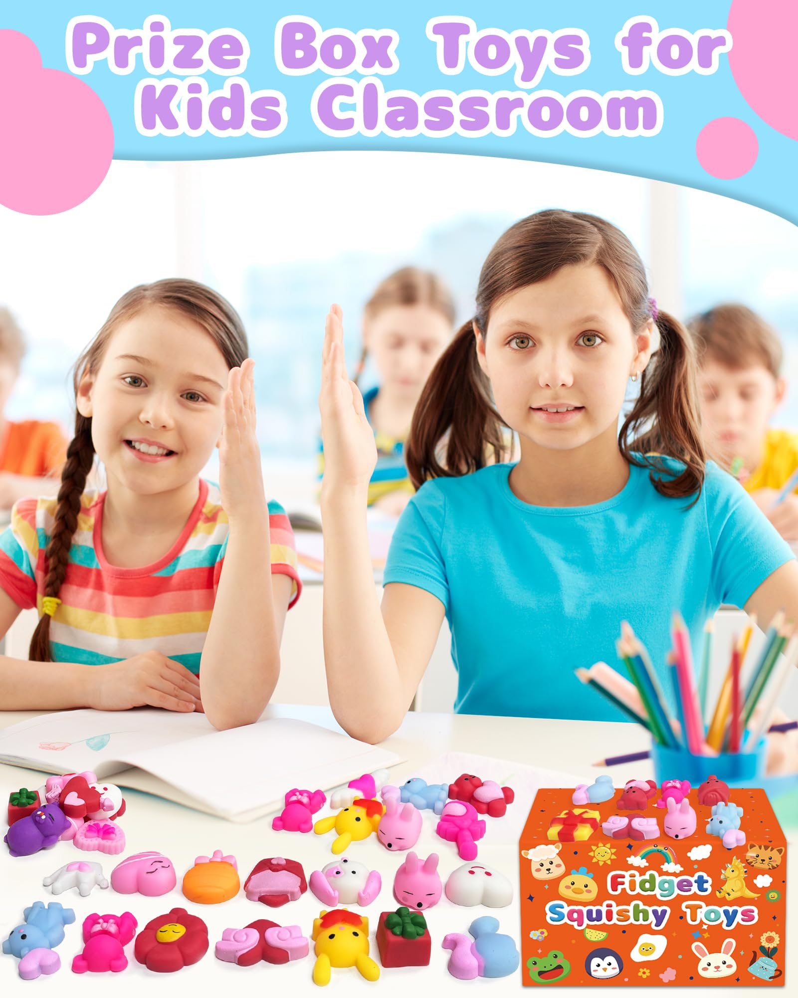 Kidific Valentines squishy peach bundle supports sharing and trade games in class