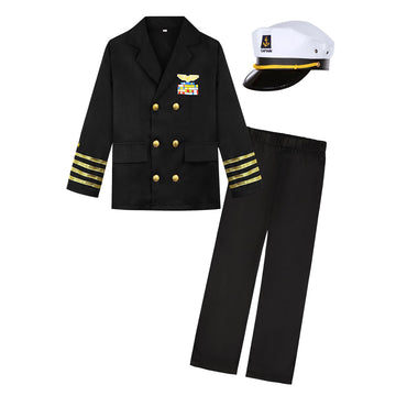 KIDIN Ship Captain hat shown from front, completing a navy look.