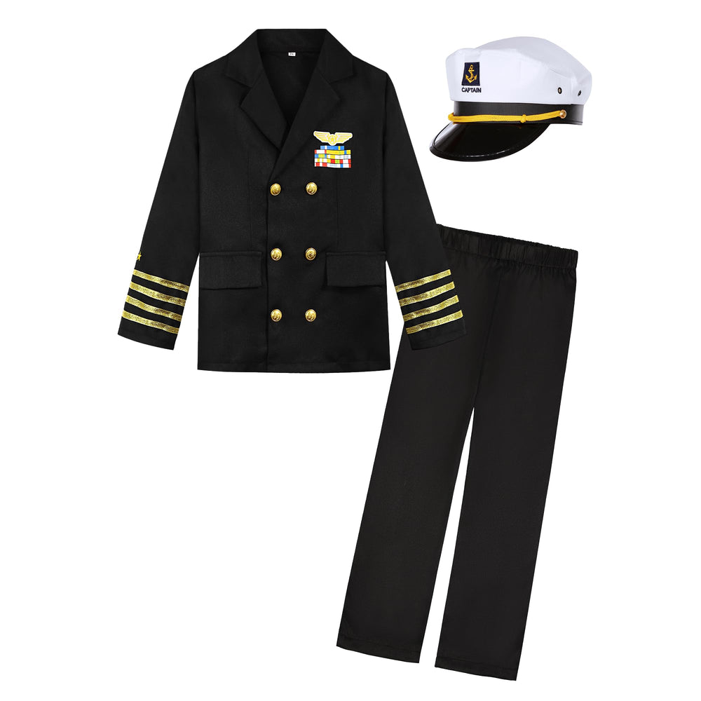 KIDIN Ship Captain hat shown from front, completing a navy look.