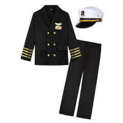 KIDIN Ship Captain hat shown from front, completing a navy look.