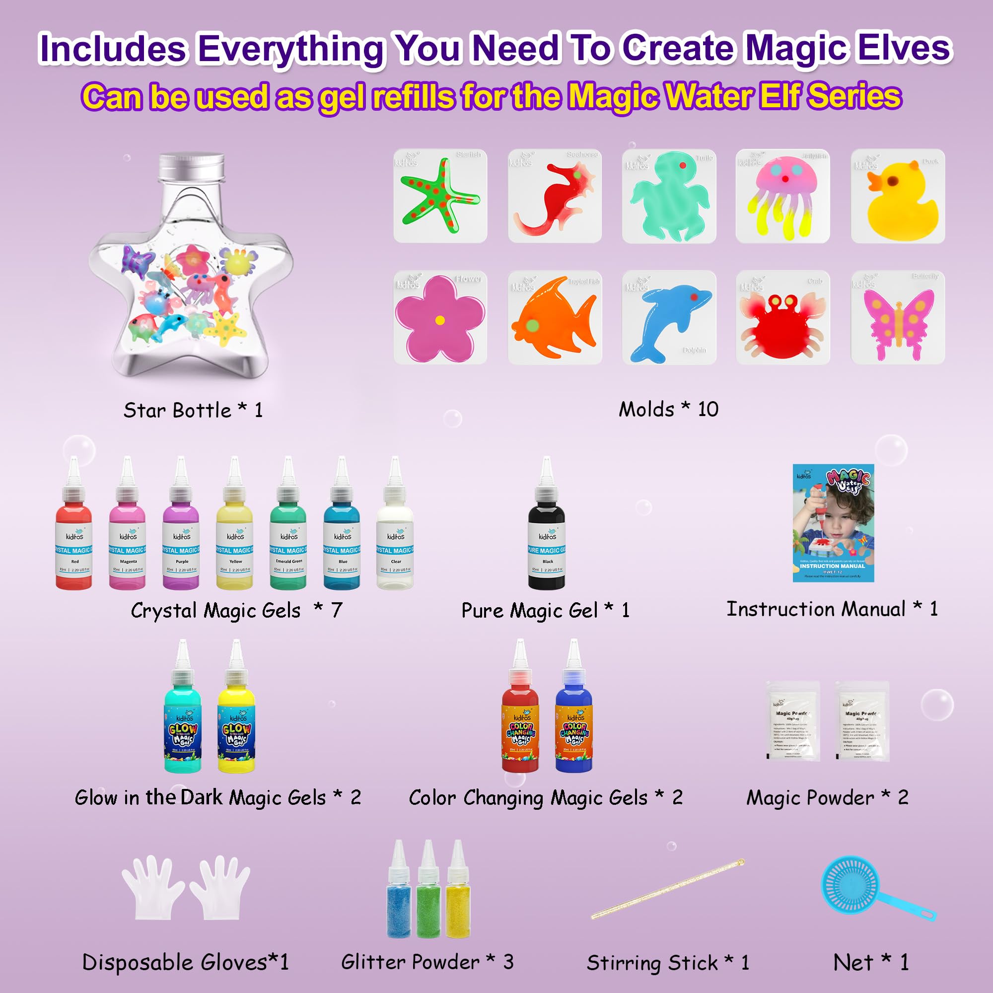 Kiditos Glow Gels set for luminous after-dark sensory fun