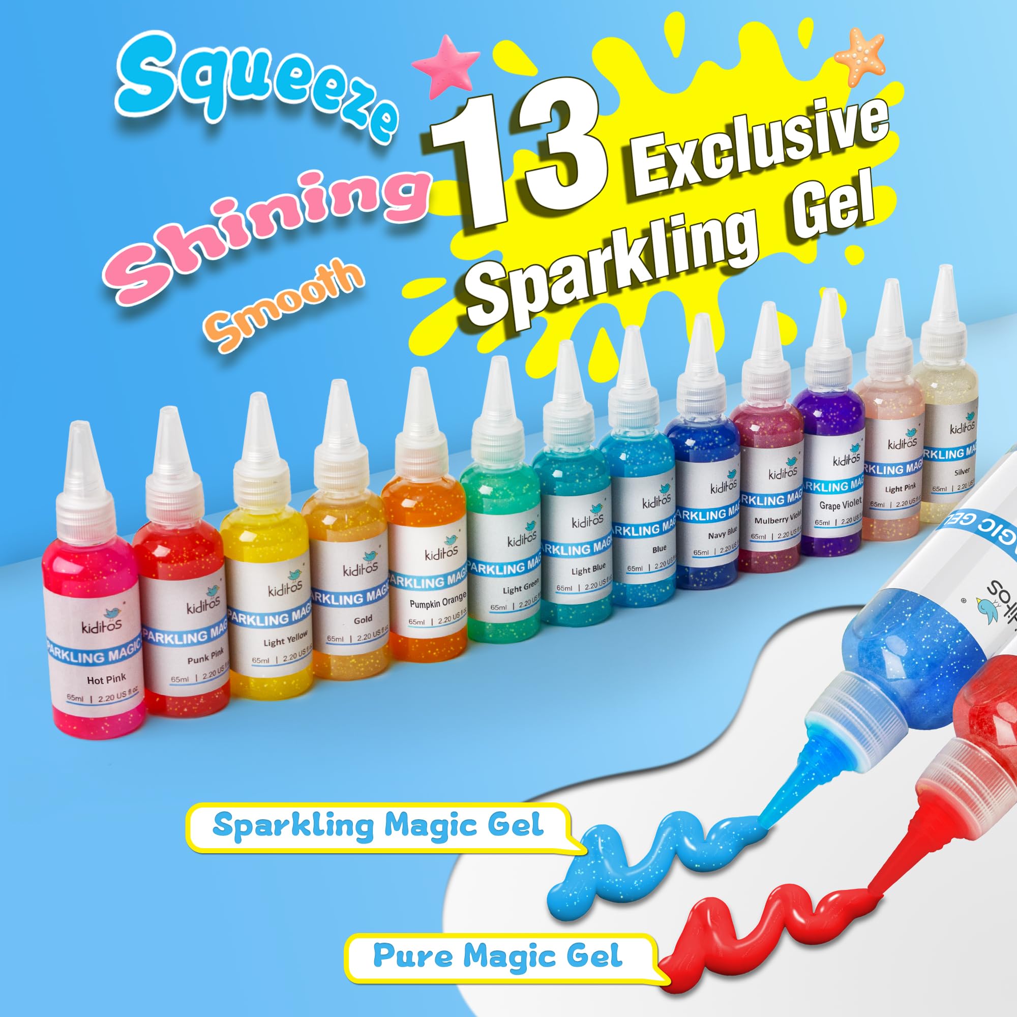 Kiditos Sparkling Magic Gels assortment adds vibrant textures for sensory discovery