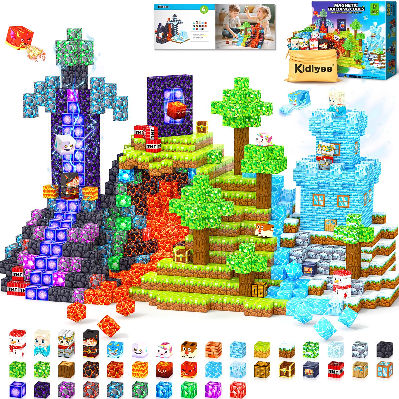 Kidiyee Build Mine Magworld blocks spark imaginative 3D play and construction.