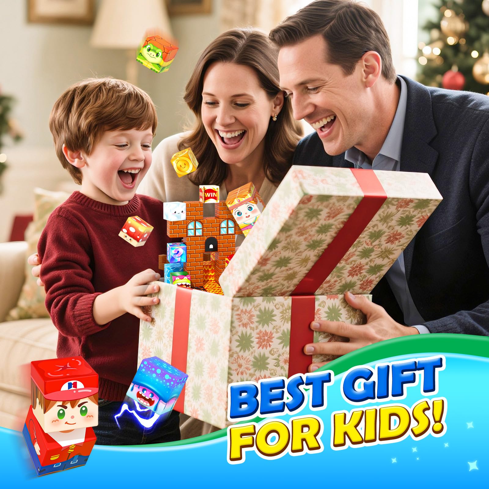 Kidiyee Magnetic Blocks gift idea: a versatile toy perfect for birthdays and holidays.