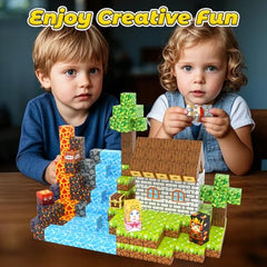 Kidiyee magnetic blocks rich elements enable varied shapes and lava forest landscapes.