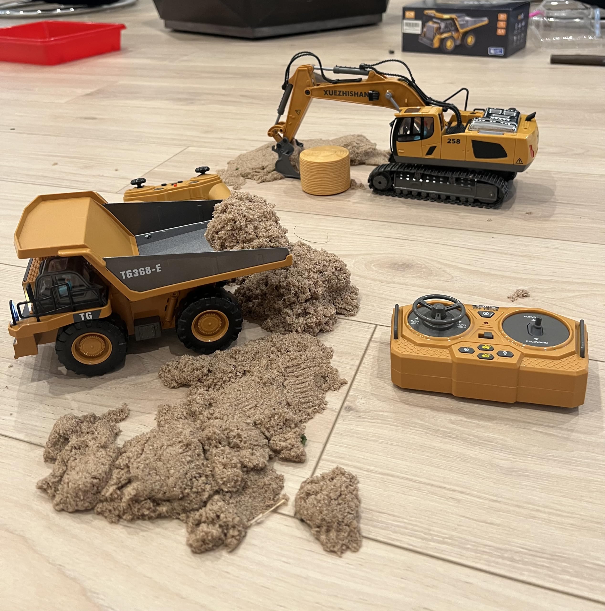 KIDMARKT bulldozer one-key demo button for quick showcases