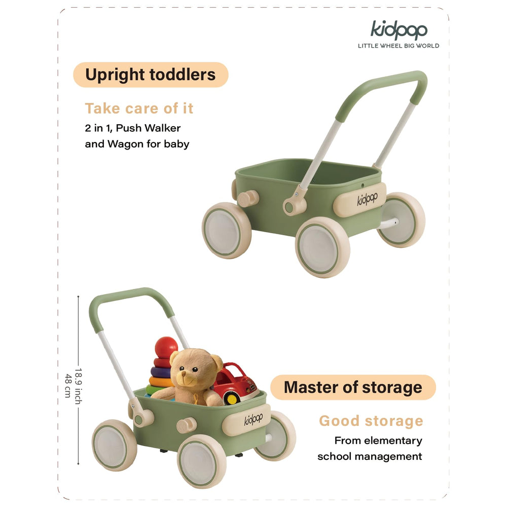 Kidpop PULA walker wagon function demonstrates push and pull versatility