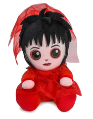 Kidrobot Beetlejuice Lydia Deetz red wedding dress plush, collectible display and cuddle buddy.