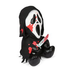 Display-ready Bloody Ghost Face Phunny Plush on shelf or desk.