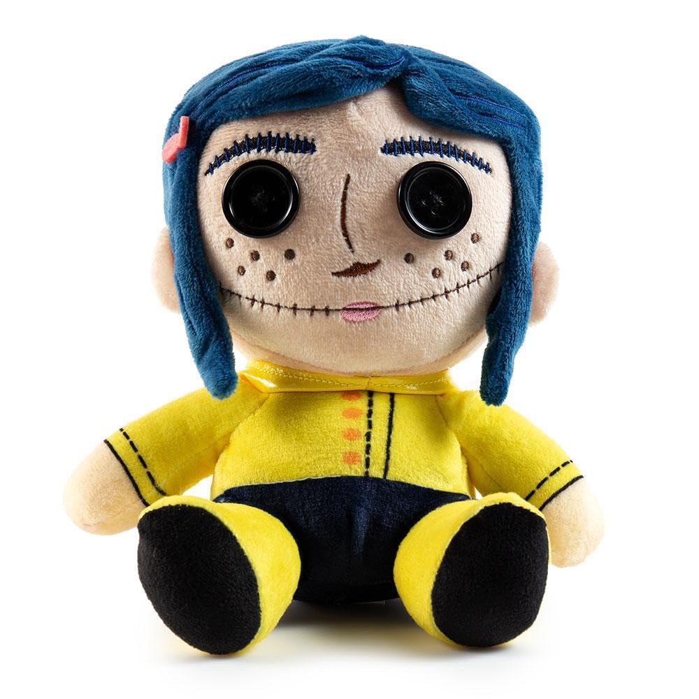 Kidrobot Coraline Phunny plush 7 inch, perfect for cuddling and display.