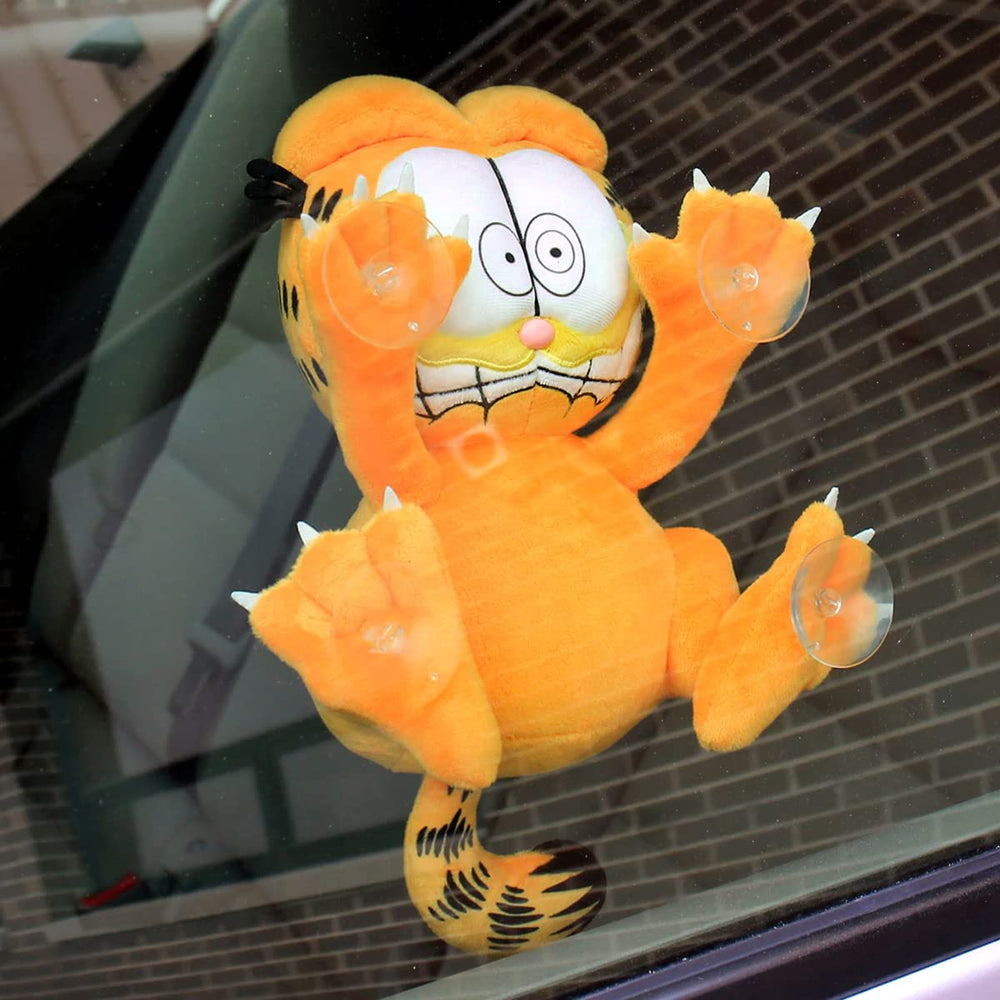Kidrobot Garfield plush close-up shows soft fabric for cozy window decor.