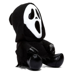 Soft materials enhance the comforting, collectible feel of Kidrobot Ghost Face plush.