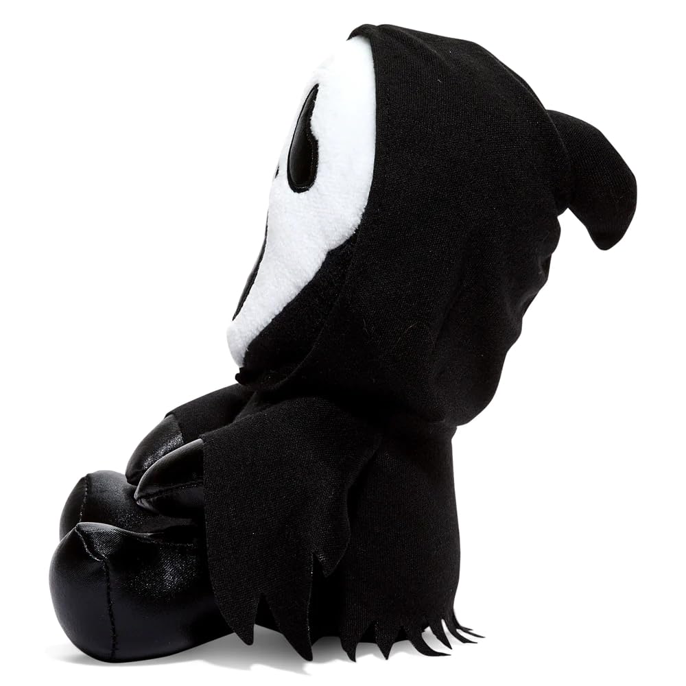 Officially licensed Ghost Face plush by Kidrobot, premium soft materials for display.