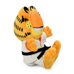 Kidrobot Karate Garfield GI Plush on a desk display, invites smiles and conversation.