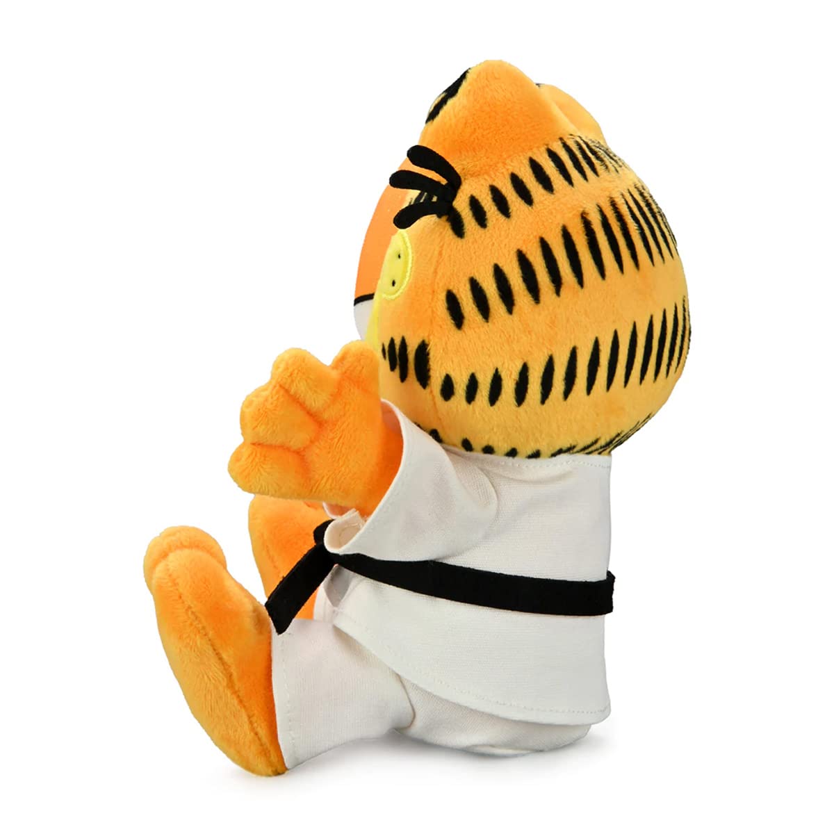 Kidrobot Karate Garfield GI Plush detail, showcases karate gi and expressive face.