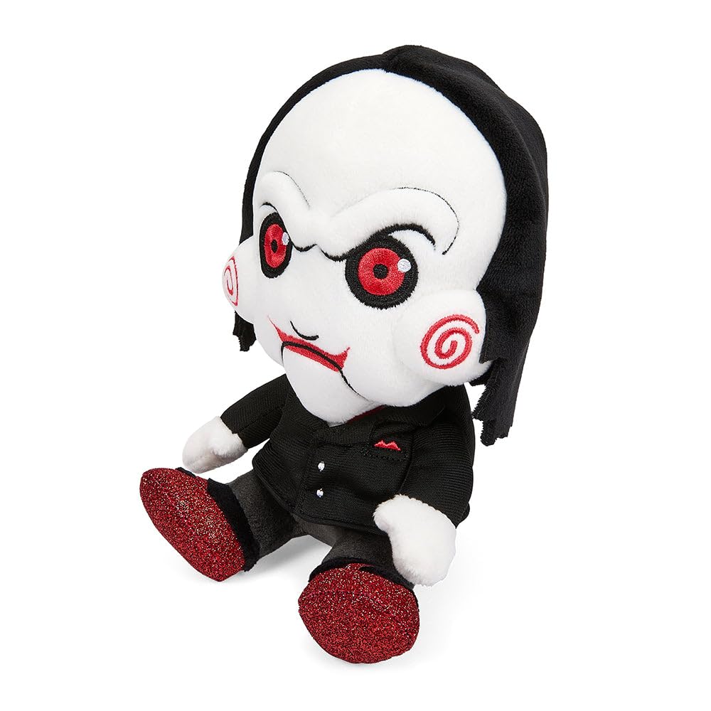 Kidrobot Saw Billy plush full-body view, perfect for on-desk décor