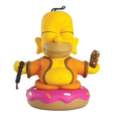 Kidrobot Simpsons Homer Buddha mini figure side view for display-friendly, playful pose.