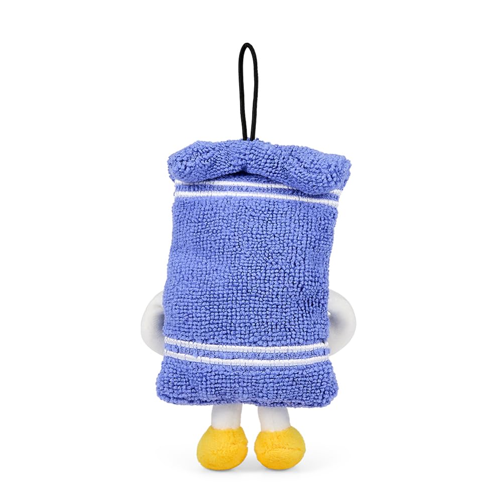 Hanging loop on the Kidrobot Towelie plush enables easy display.
