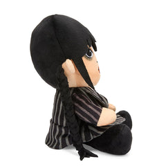 Kidrobot Wednesday Phunny Plush on display, perfect desk companion or shelf accent.