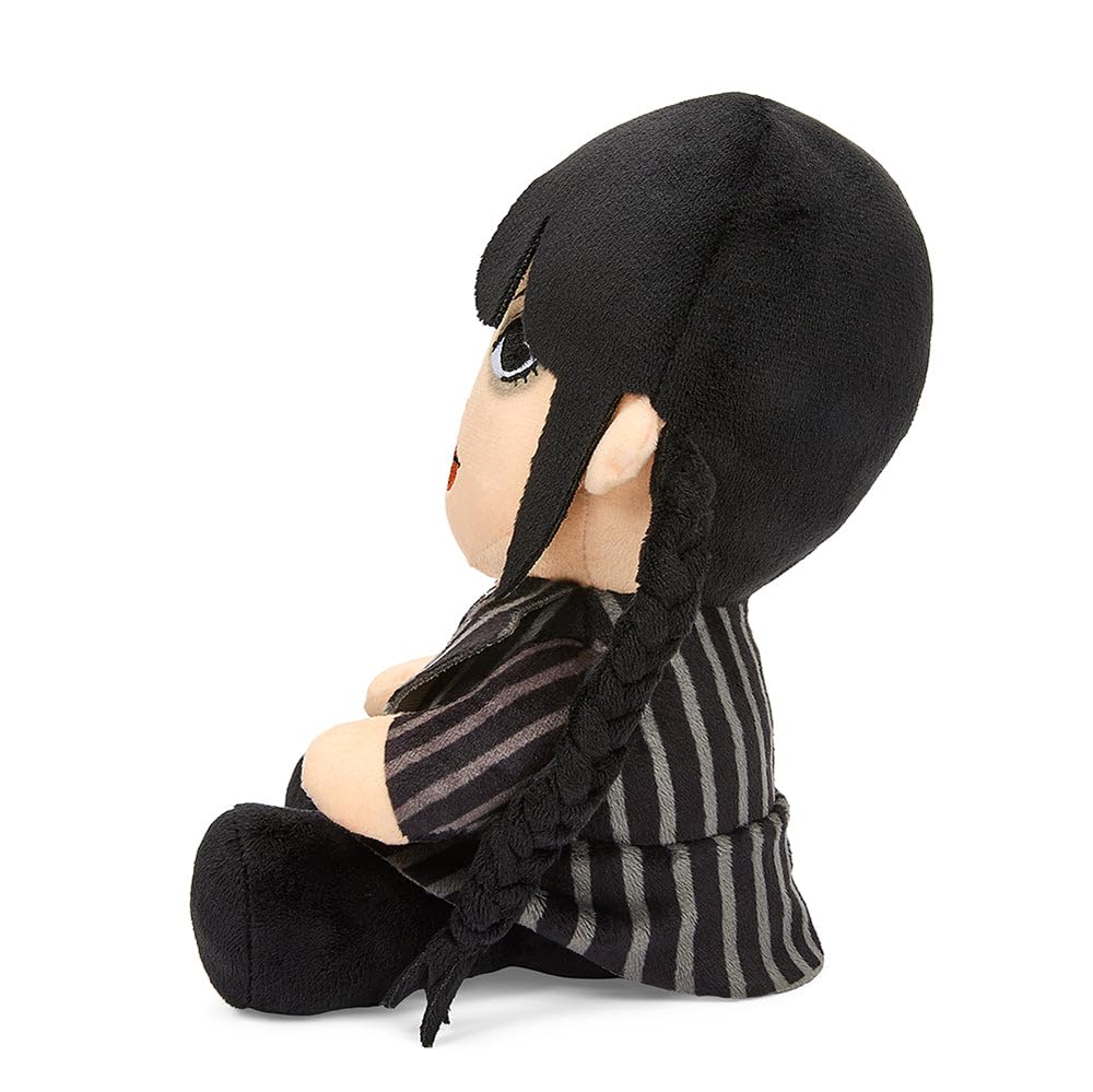 Kidrobot Wednesday Phunny Plush textured fabric, soft and durable for everyday display.