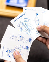 Answer cards fanned for fast, humorous rounds with Kids Against Maturity