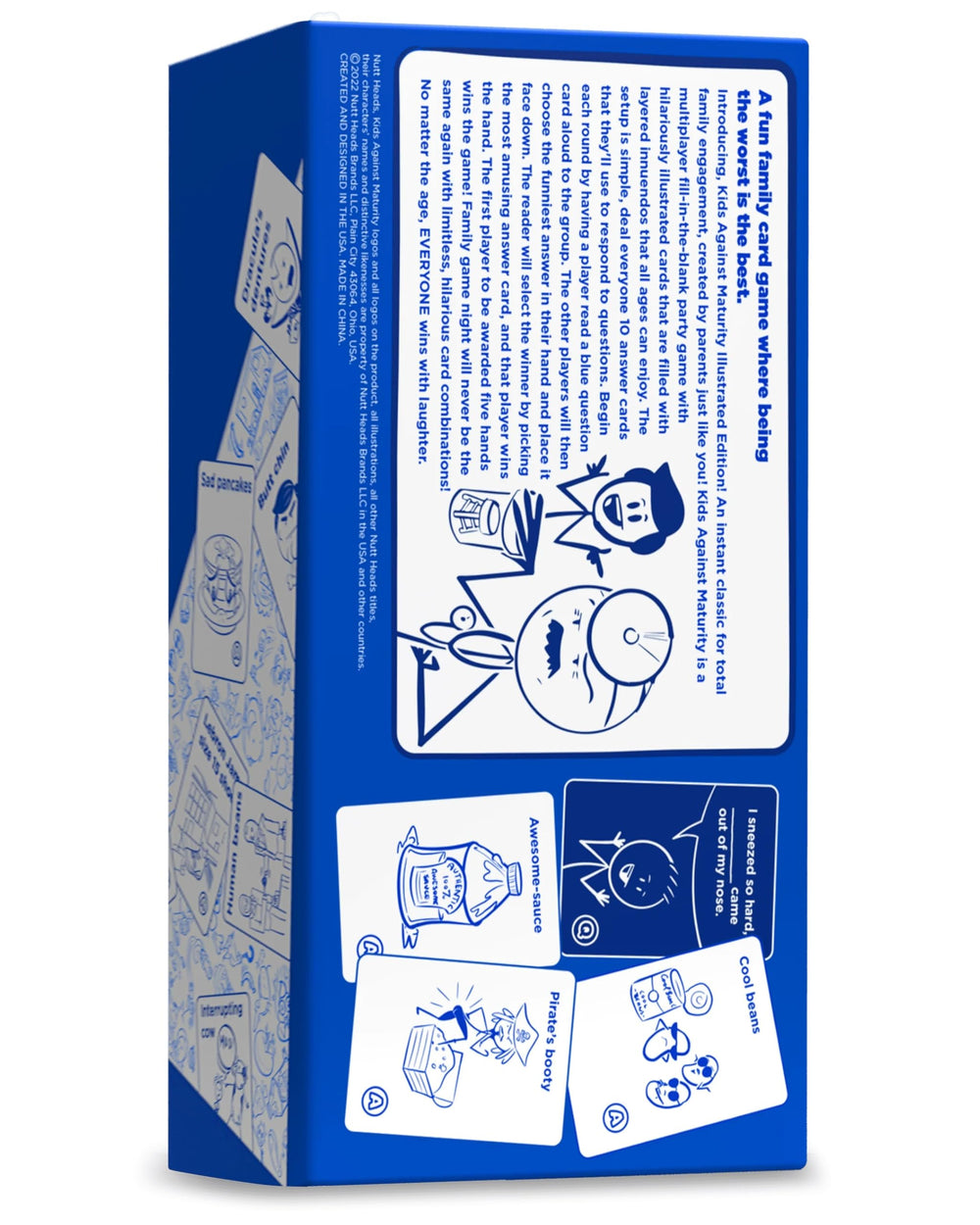 Players choosing a question card for mixed-age family fun