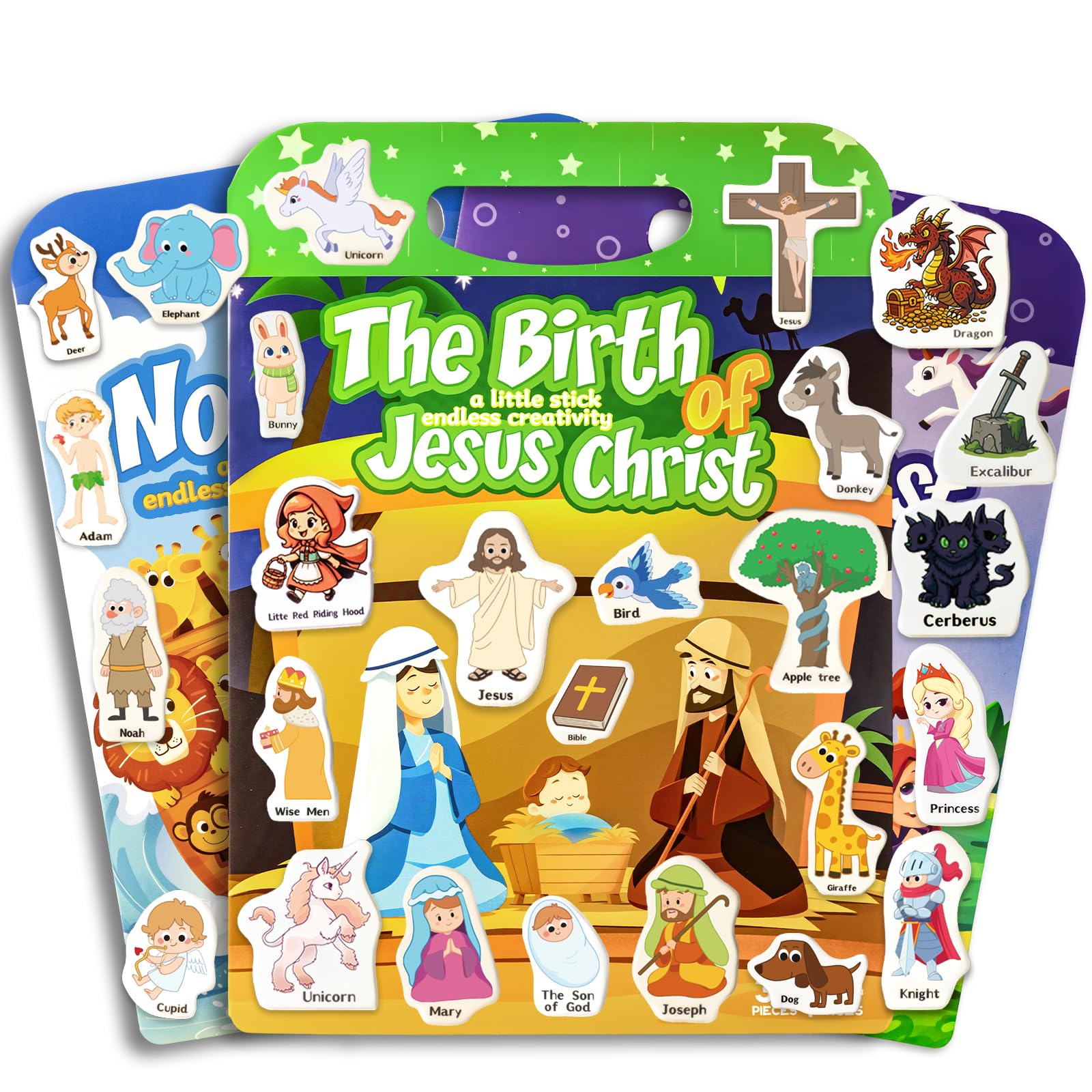 KIDS KING reusable sticker book shows waterproof, mess-free play with 97 pieces
