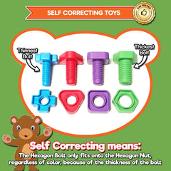 Kids Korner Jumbo Nuts and Bolts sorting and matching for color and shape