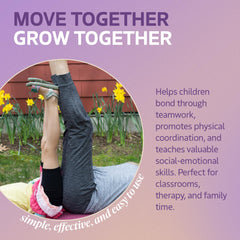Kids Yoga Stories friendship pose card highlights social interaction during group yoga.