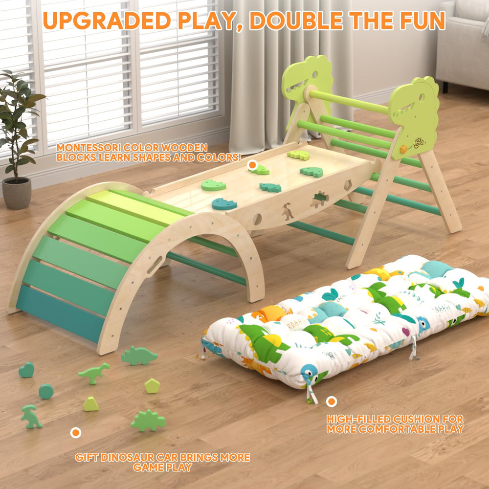 KidsBuddy Pikler Triangle rock climbing ramp encourages bold climbs and confidence