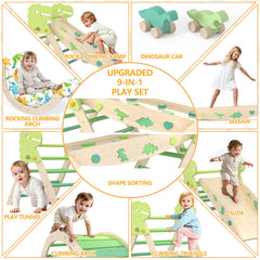 KidsBuddy Pikler Triangle seesaw promotes balance and cooperative toddler play