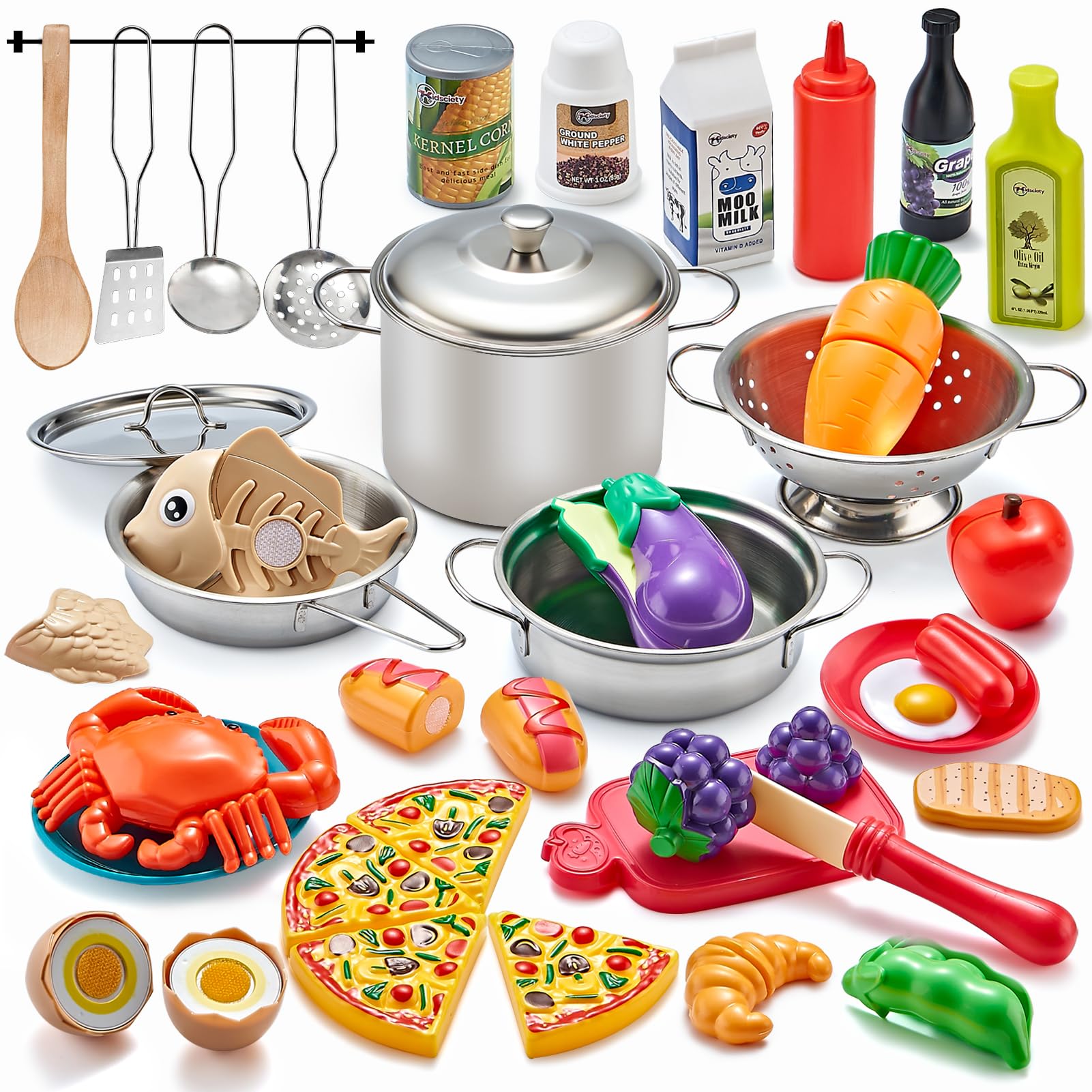 Kidsciety 52pc kitchen playset for imaginative cooking