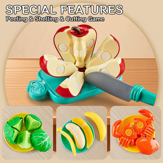 Kidsciety pretend food fruits and vegetables for creative cooking and color learning.