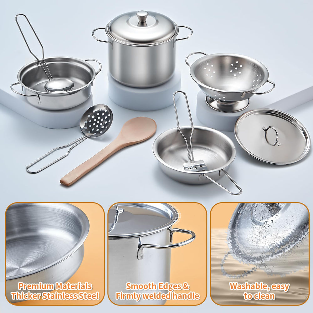 Kidsciety pretend play utensils and pots for tiny hands