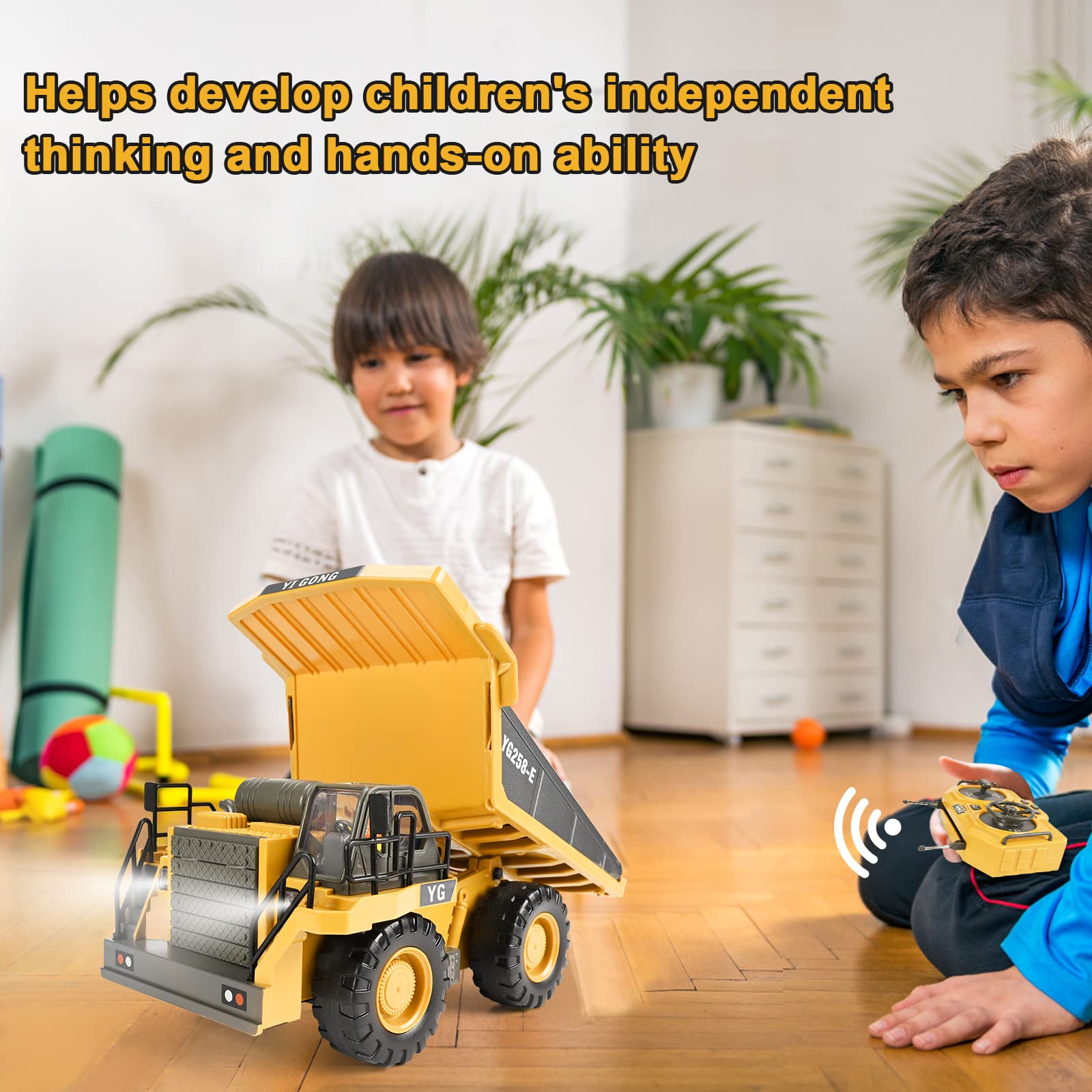 KidsFaves nine-channel RC truck supports simultaneous play with friends.
