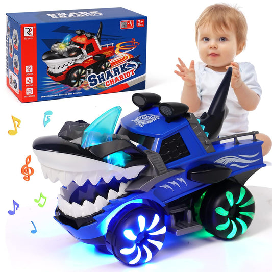 KidsMind Shark Monster Truck toy with lights for engaging playtime
