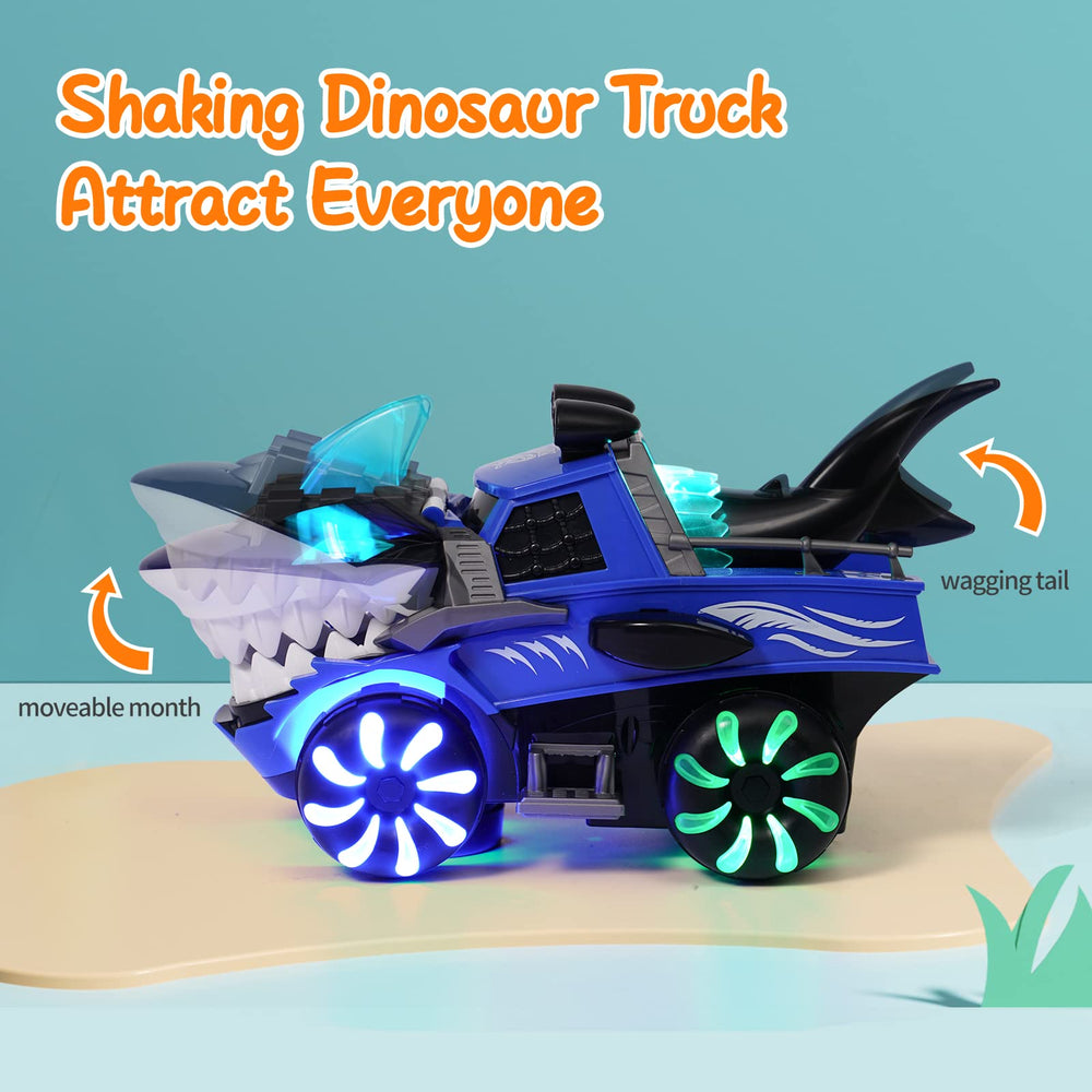 KidsMind Shark Monster Truck tail shakes during motion