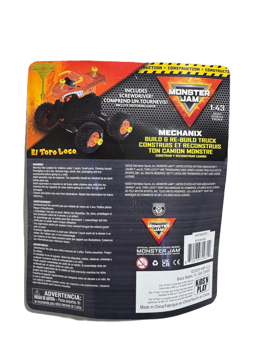 KiDS'N PLAY Mechanix truck kit screwdriver included for simple assembly and fine motor practice