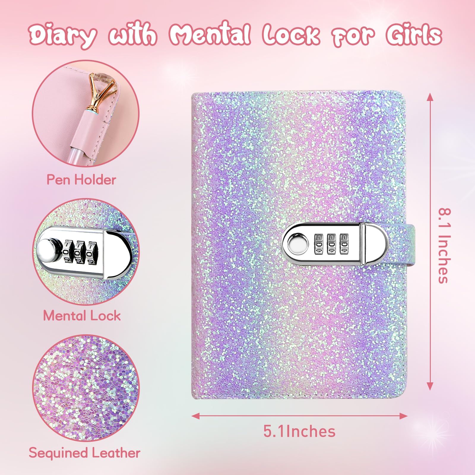 Kidsord diary inner pocket stores cards and photos securely.