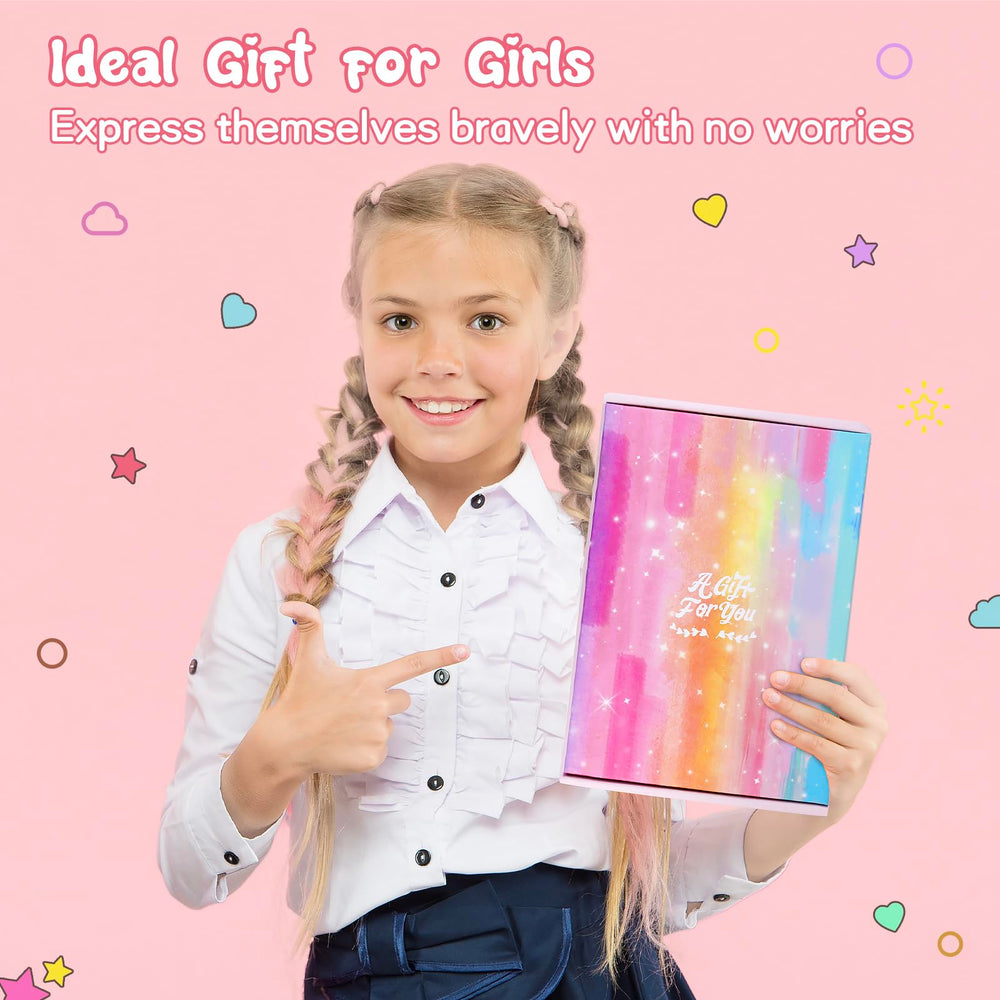Kidsord rainbow purple leather cover adds vibrant style to journaling.