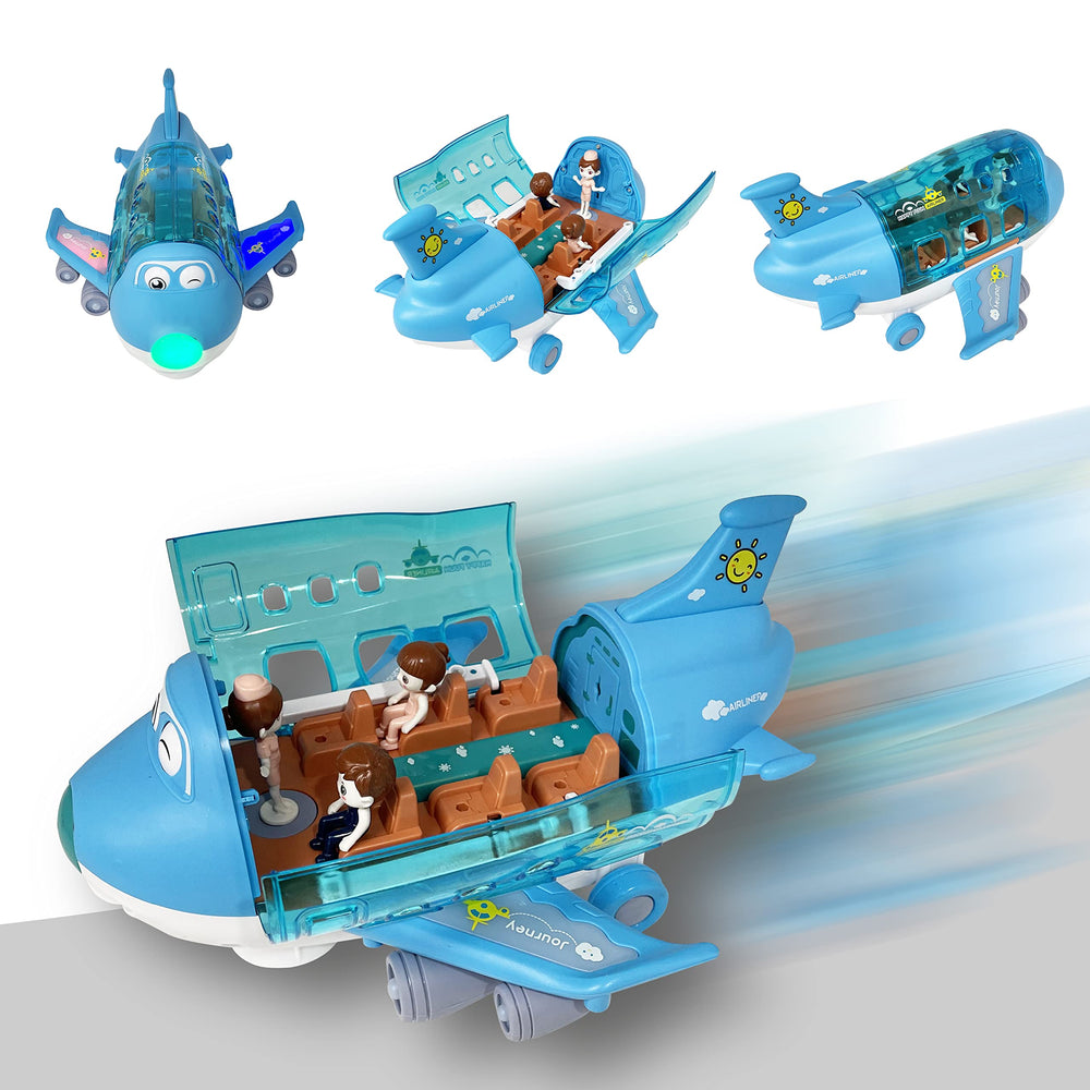 Kidsthrill airplane toy with bump go action for durable toddler play