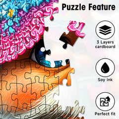 KIDSU puzzle pieces show letters on back to aid sorting.