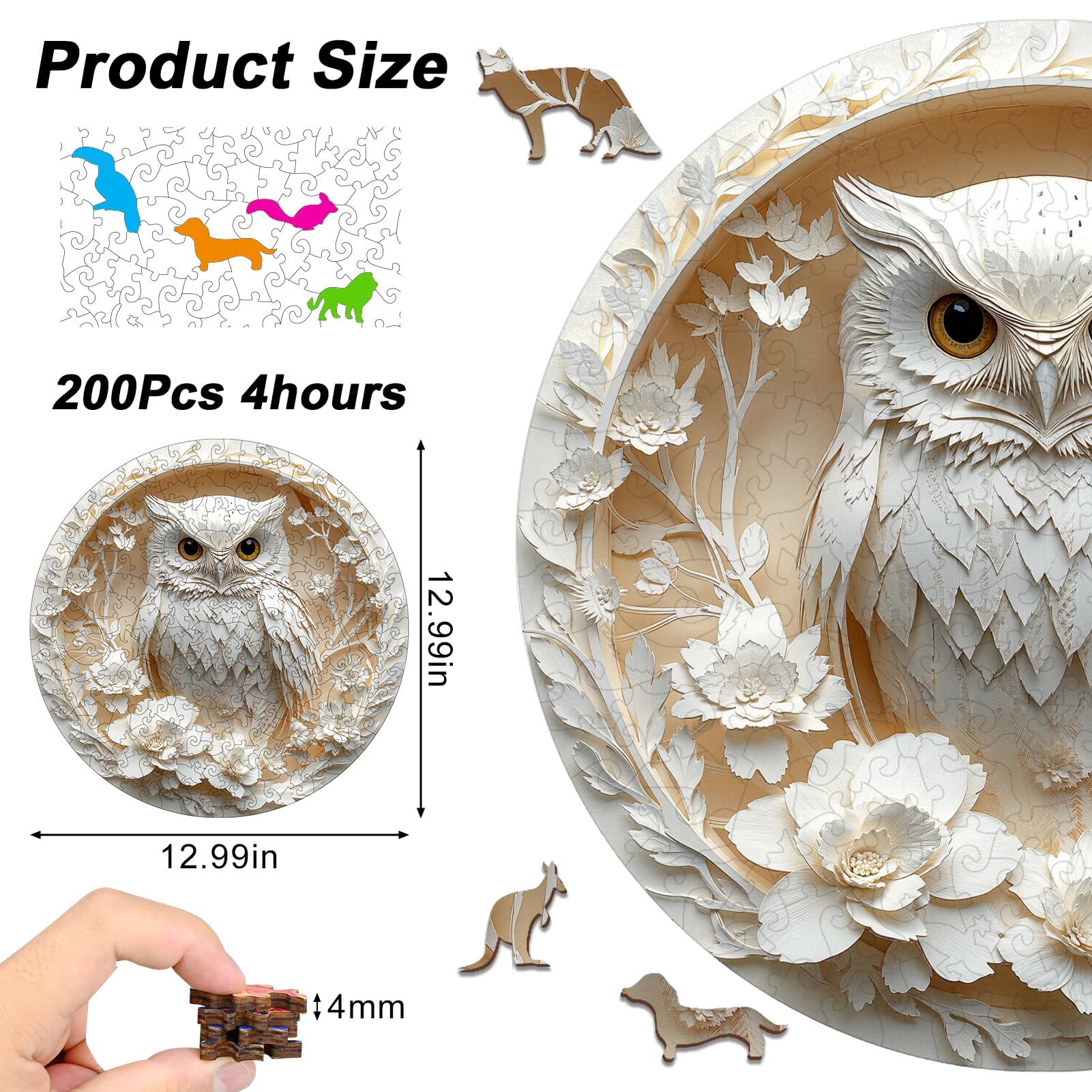 KIDSU premium wooden puzzle with textured detail and durable interlocks