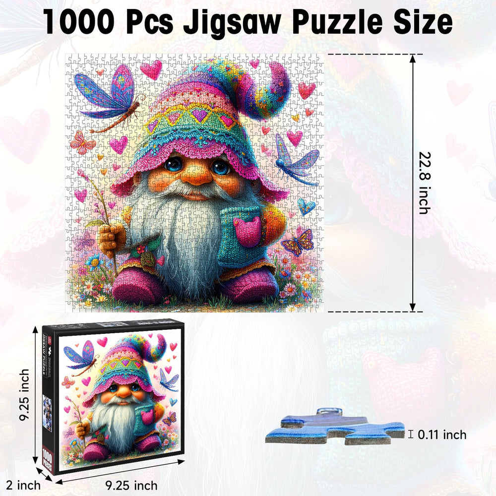 KIDSU vibrant high-definition gnome artwork with hearts and butterflies.