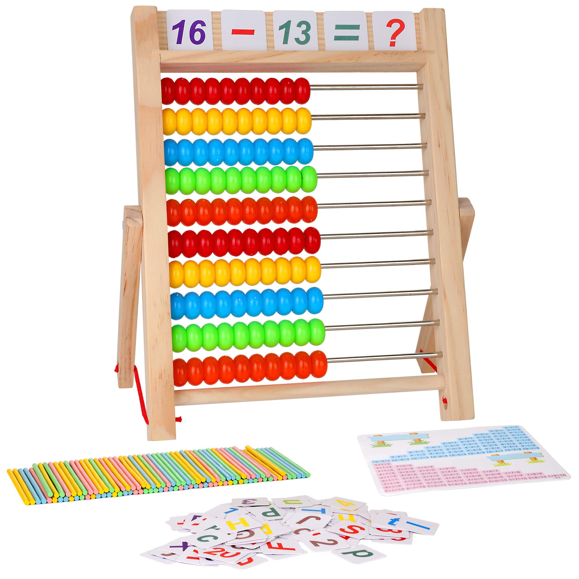 KIDWILL preschool abacus with vibrant 10-row beads for early counting practice.
