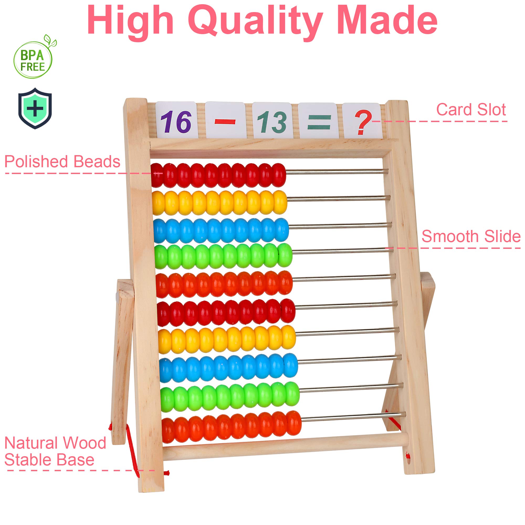 KIDWILL smooth sliding beads on stainless rails encourage exploration.