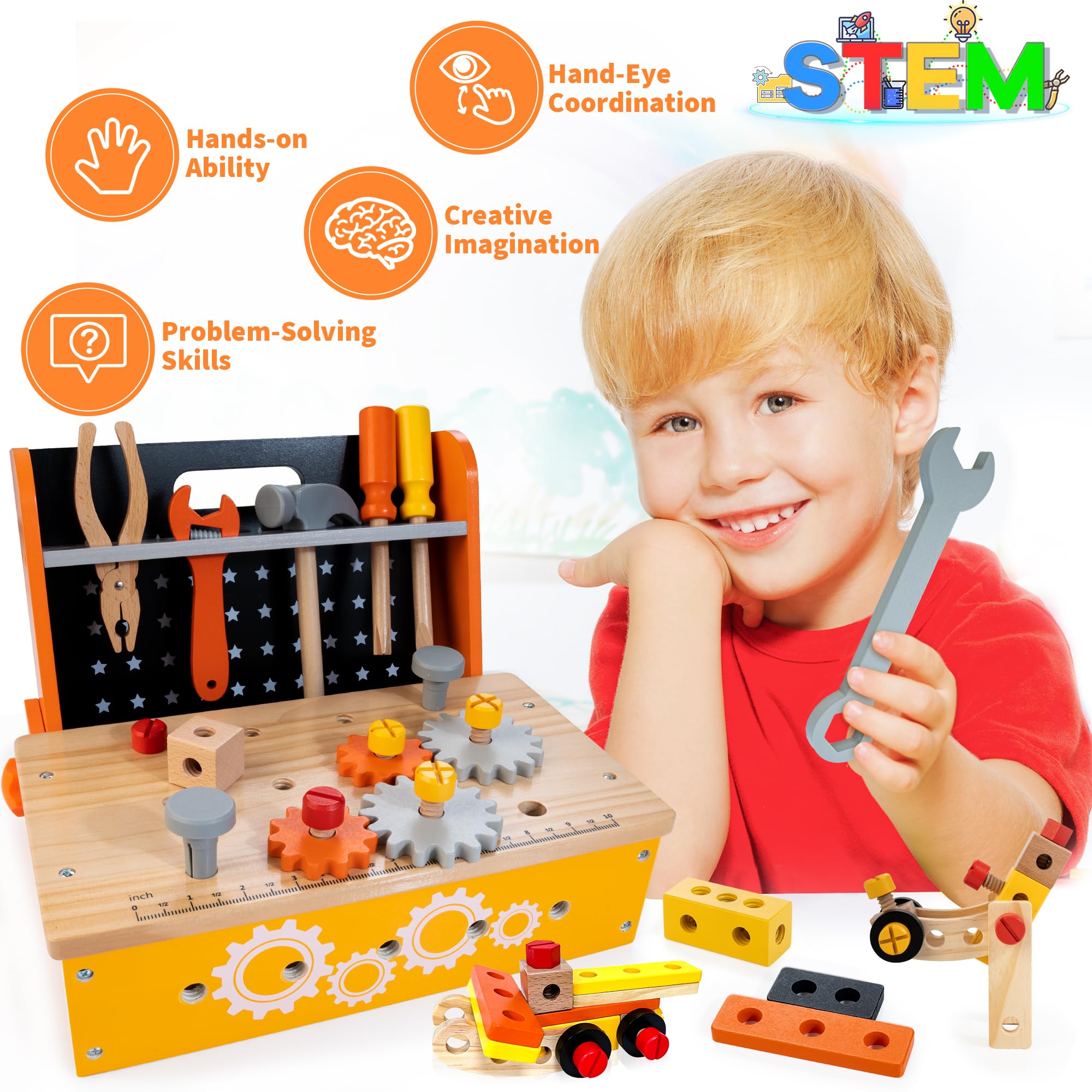 KIDWILL windmill and robot models built through STEM play.