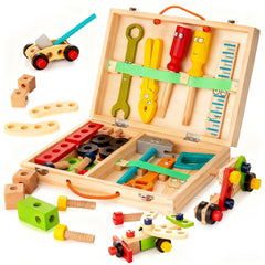 KidWILL wooden tool box for imaginative play and tidy storage