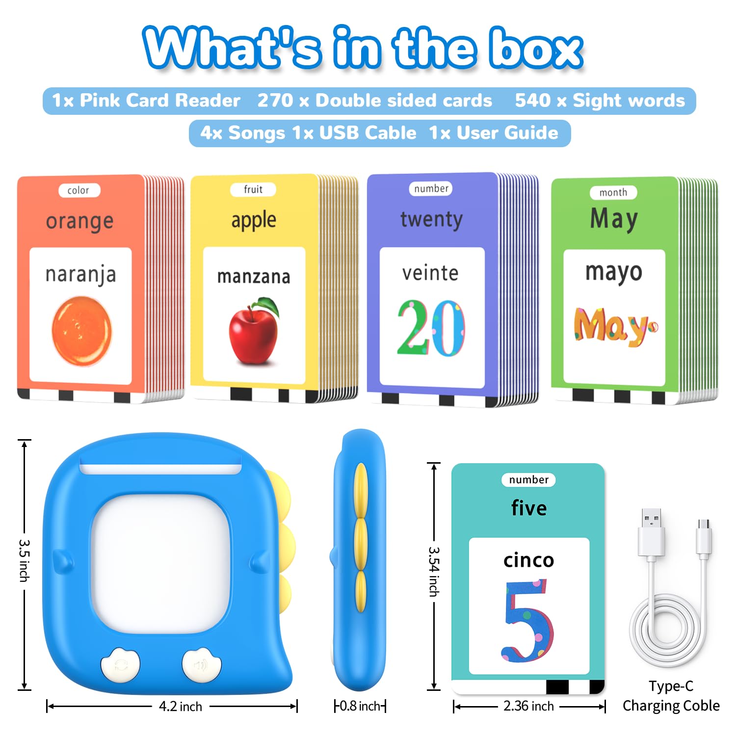 Kidzdo 520 flash cards with sing-along songs for fun language activities.