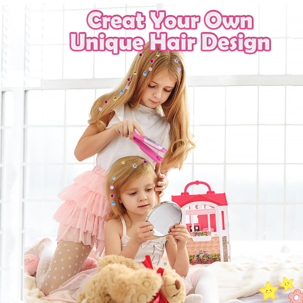 kidzkube hair gem refill pack with 24 rhinestones for versatile styling.
